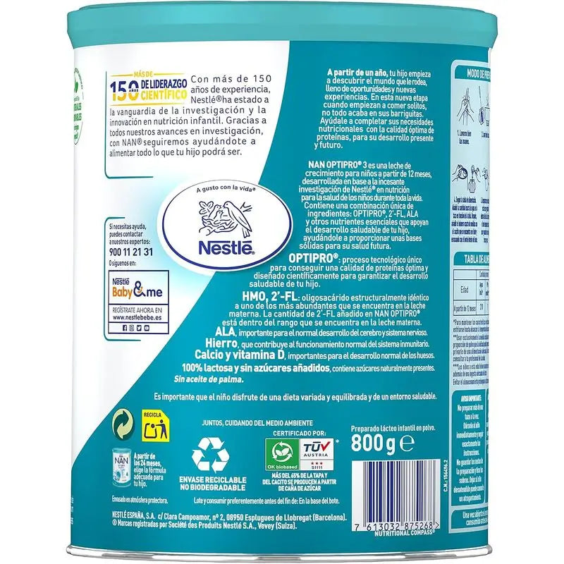 Nestlé Nan Optipro 3 Rastové mlieko, 12 x 800 g