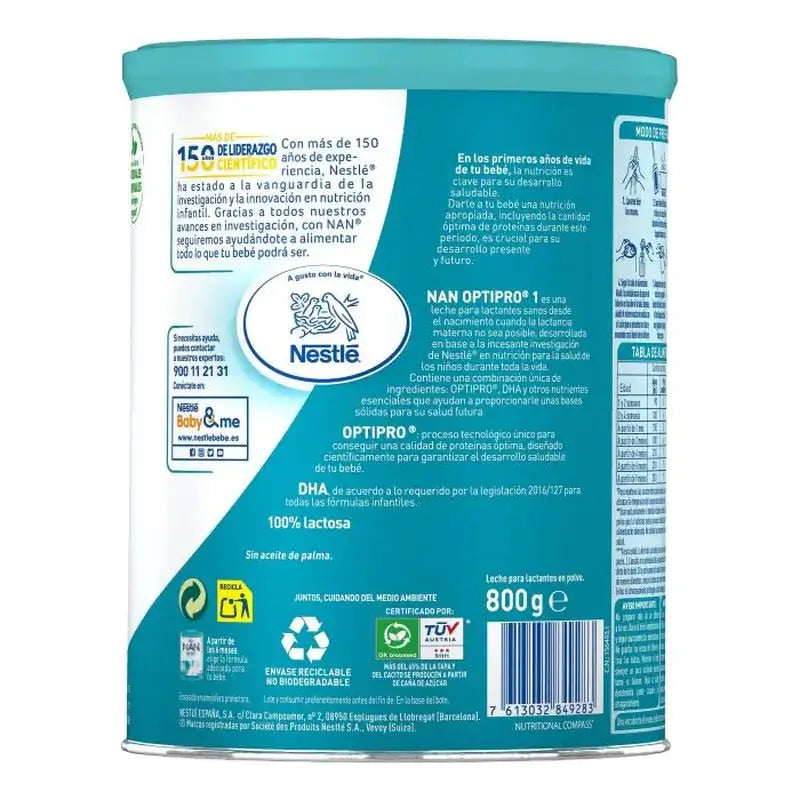Nestlé Nan Optipro 1 Začiatočné mlieko, 8 × 800 g