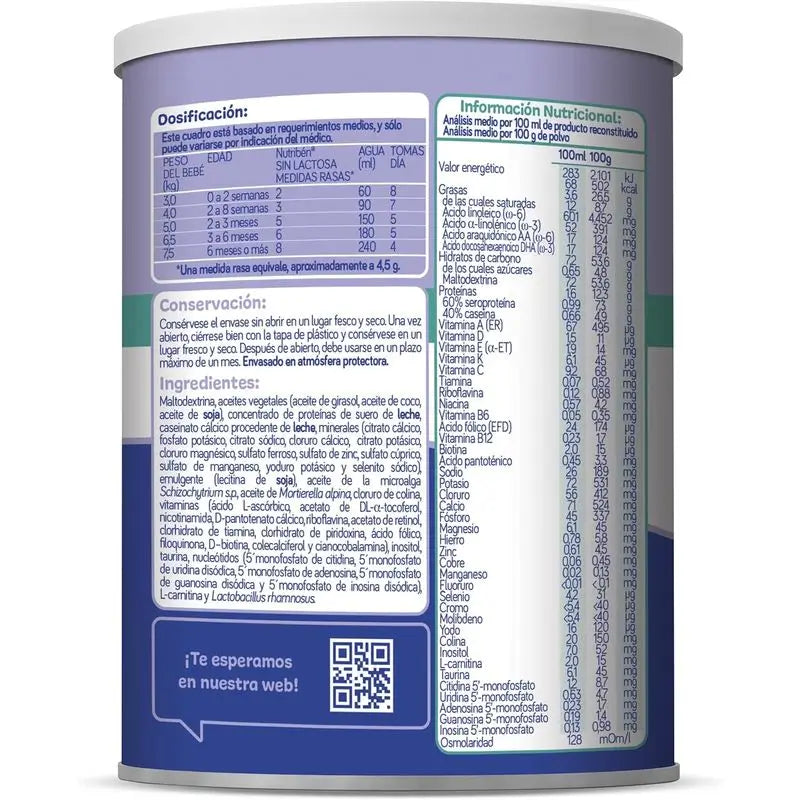 Nutribén bez laktózy – mlieko pre dojčatá, 8 x 400 g