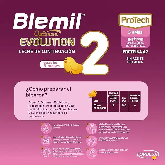 Blemil Optimum Evolution 2 – pokračovacie mlieko, 12 × 800 g