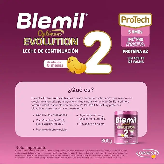 Blemil Optimum Evolution 2 – pokračovacie mlieko, 8 × 800 g