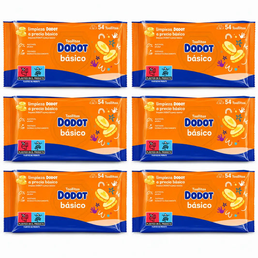 Dodot vlhčené utierky Basic, 6 x 54 (324 kusov)