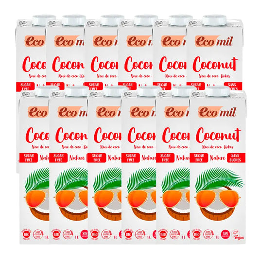 Ecomil Coconut Nature Bio, Pack 1 L x 12 pcs.