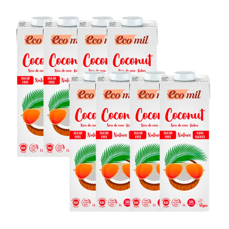 Ecomil Coconut Nature Bio, Pack 1Litre x 8 Units