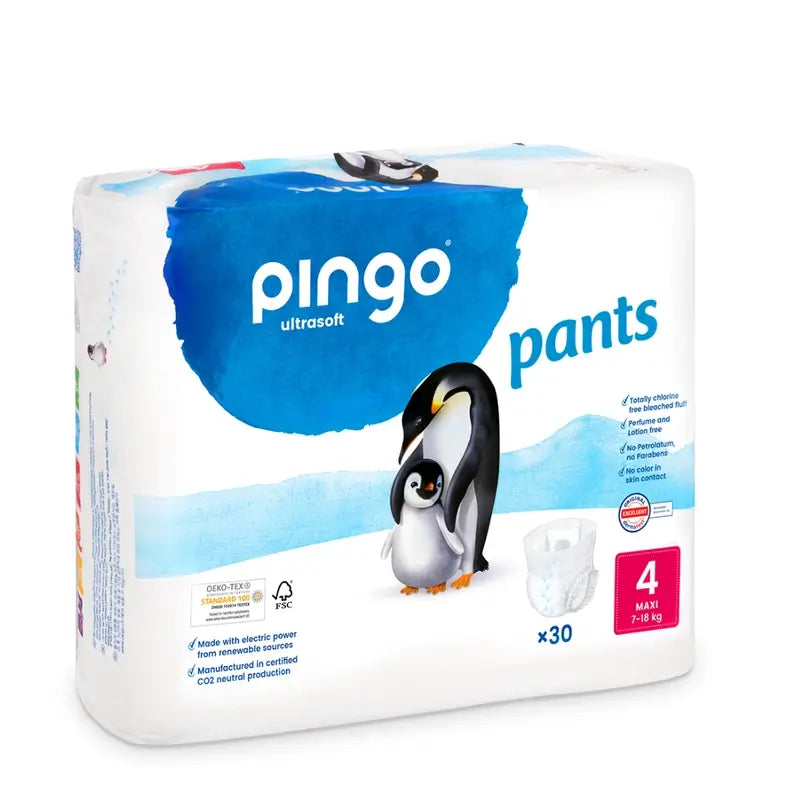 Ekologické plienkové nohavičky Pingo, veľkosť 4 (7–18 kg), 30 kusov