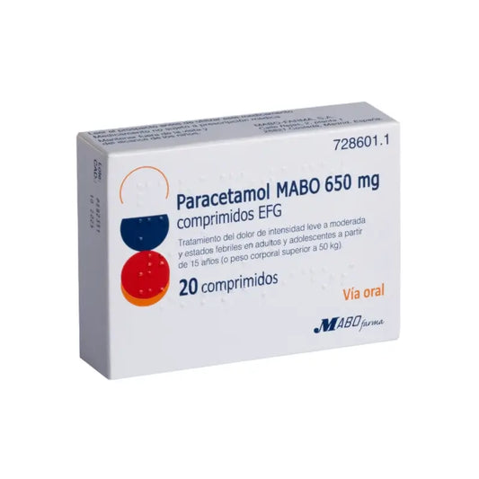 Paracetamol Mabo 650 mg tablety Efg, 20 tabliet