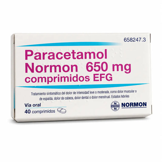 Paracetamol Normon Efg 650 mg, 40 tabliet