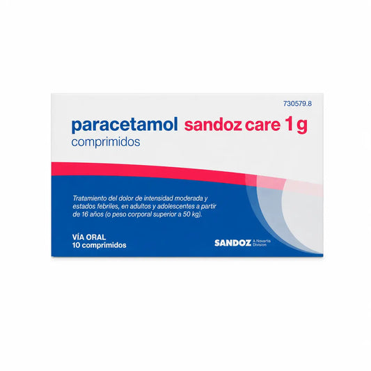 Paracetamol Sandoz Care 1 g, 10 tabliet