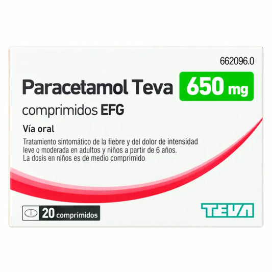 Paracetamol Teva-Rimafar Efg 650 mg, 20 tabliet