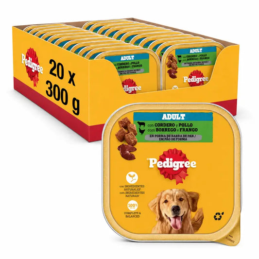 Pedigree, konzerva s jahňacím mäsom a kuracím mäsom, balenie 20 × 300 g