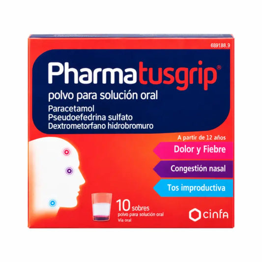 Pharmatusgrip 10 vrecúšok s práškom na prípravu perorálneho roztoku
