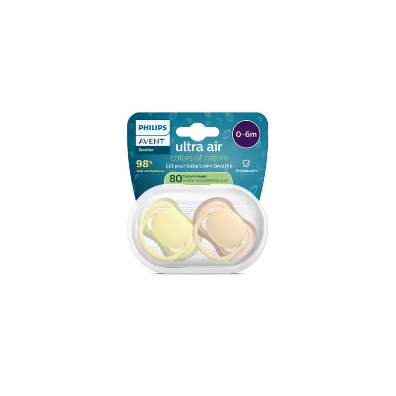 Philips Avent 2 cumlíky Ultra Air – farby prírody, 0–6 mesiacov, neutrálne