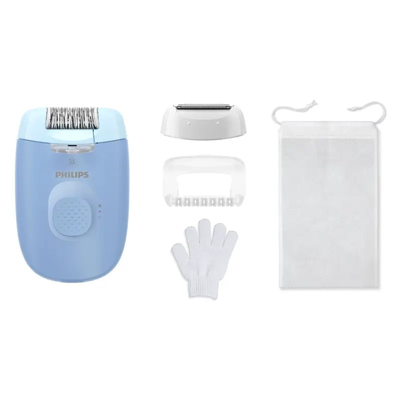 Philips Epilátor série 4000 – epilátor s káblom, modrý 