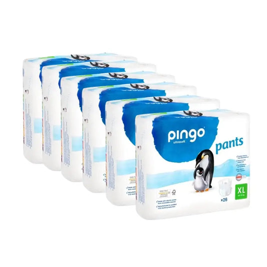 Pingo Ekologické plienkové nohavičky, veľkosť 6 (16 kg a viac), 6 x 26 kusov 