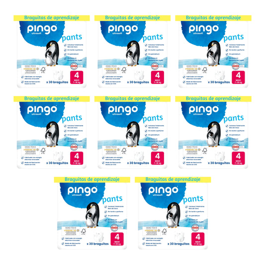 Ekologické plienkové nohavičky Pingo, veľkosť 4 (7–18 kg), 8 × 30 kusov