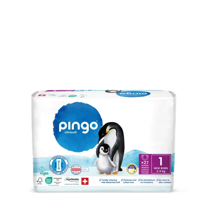 Ekologické plienky Pingo, veľkosť 1 (2–5 kg), 27 kusov