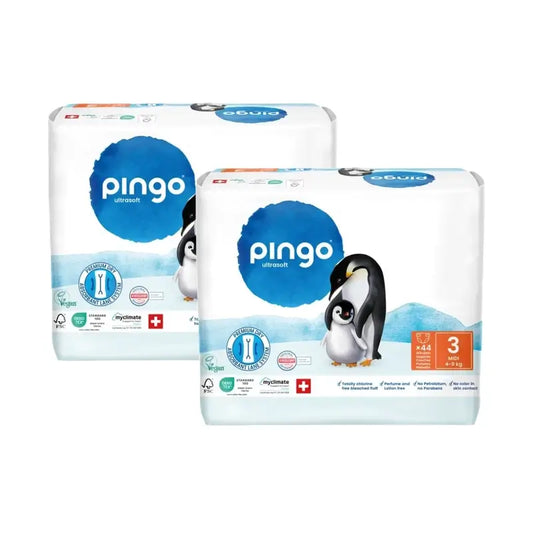 Ekologické plienky Pingo, veľkosť 3 (4–9 kg), 2 balenia po 44 kusoch