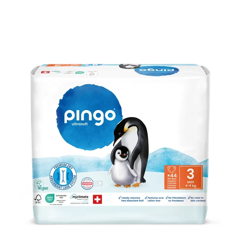 Ekologické plienky Pingo, veľkosť 3 (4–9 kg), 44 kusov
