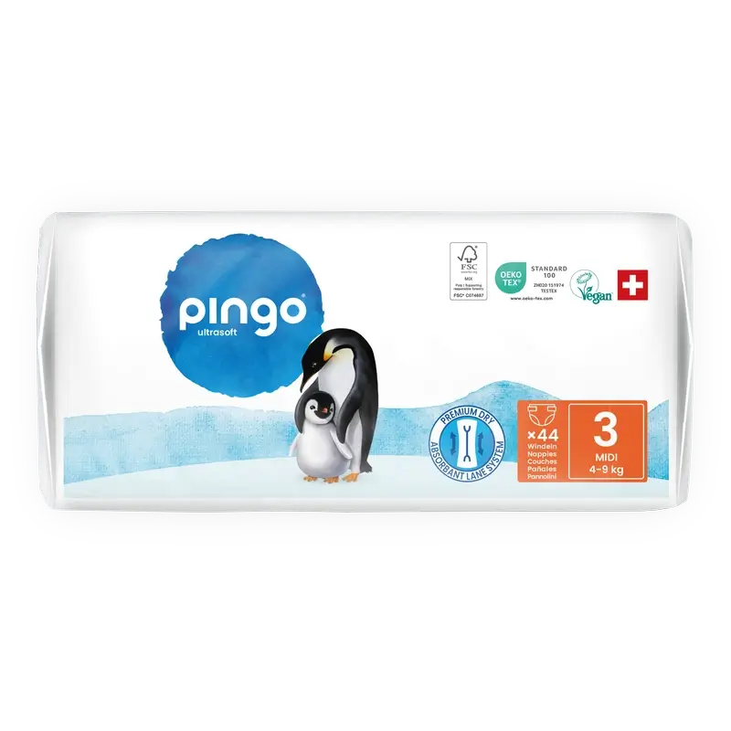 Ekologické plienky Pingo, veľkosť 3 (4–9 kg), 44 kusov