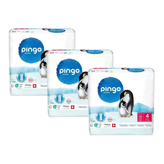 Ekologické plienky Pingo, veľkosť 4 (8–14 kg), 3 balenia po 40 kusoch