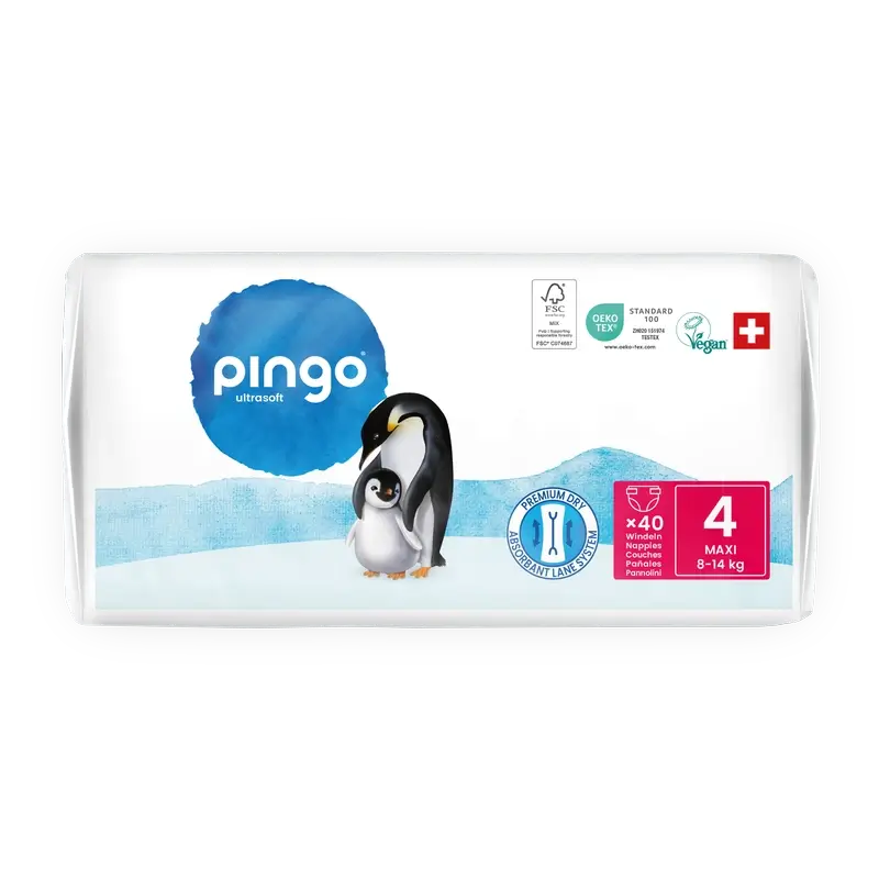 Ekologické plienky Pingo, veľkosť 4 (8–14 kg), 40 kusov