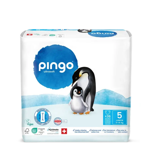 Ekologické plienky Pingo, veľkosť 5 (11–16 kg), 36 kusov