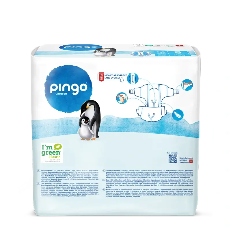 Ekologické plienky Pingo, veľkosť 5 (11–16 kg), 36 kusov