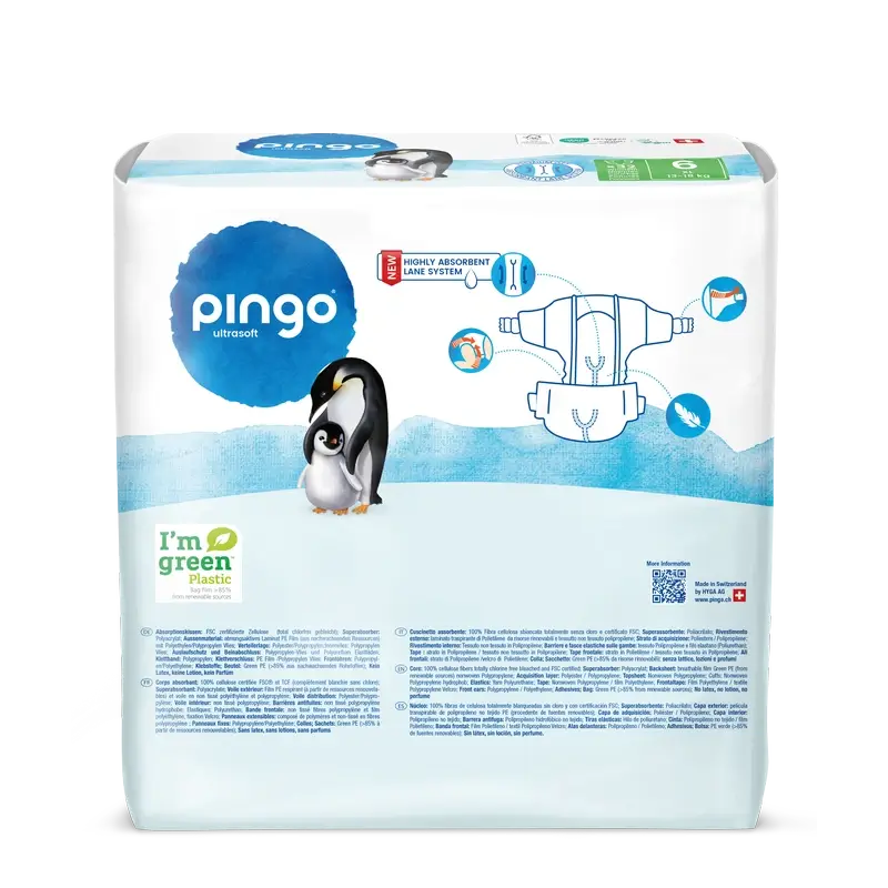 Ekologické plienky Pingo, veľkosť 6 (13–18 kg), 32 kusov