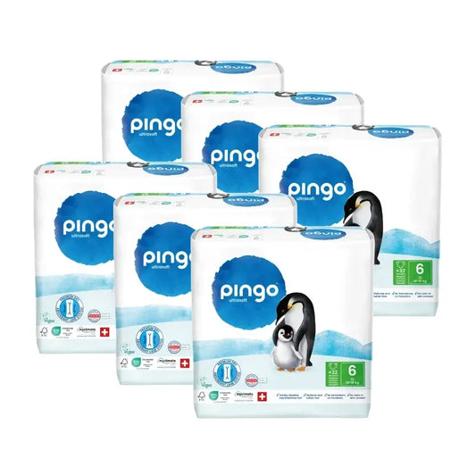 Ekologické plienky Pingo, veľkosť 6 (13–18 kg), 6 balení po 32 kusoch