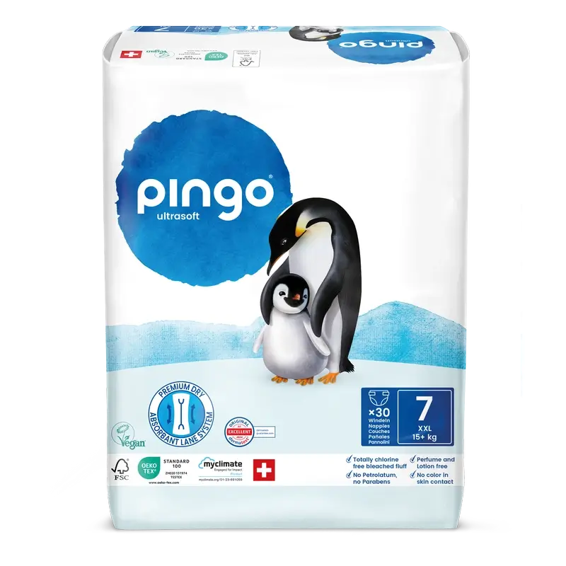 Ekologické plienky Pingo, veľkosť 7 (+15 kg), 30 kusov