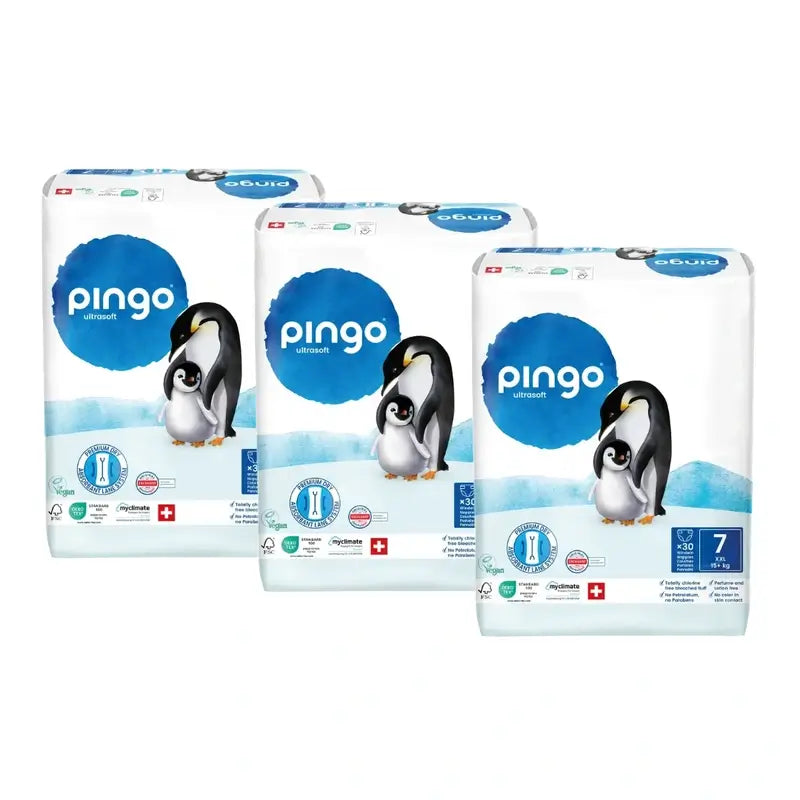 Ekologické plienky Pingo, veľkosť 7 (+15 kg), 3×30 kusov