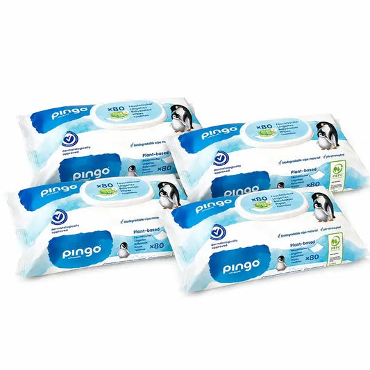 Pingo biologicky rozložiteľné vlhčené utierky, balenie 4 x 80