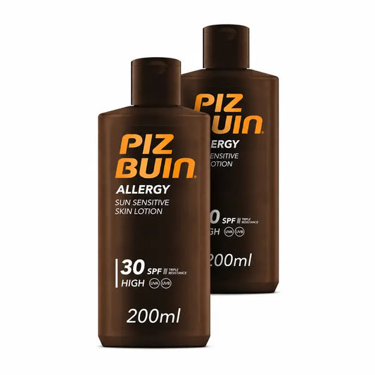 Piz Buin Allergy Protector – opaľovací krém na telo SPF 30  pre citlivú pokožku, telový krém, ochrana proti UVA/UVB, balenie 2 x 200 ml