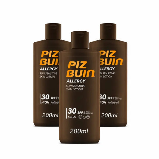 Piz Buin Allergy Protector – opaľovací krém na telo SPF 30  Pre citlivú pokožku, telový krém, ochrana proti UVA/UVB, balenie 3 x 200 ml