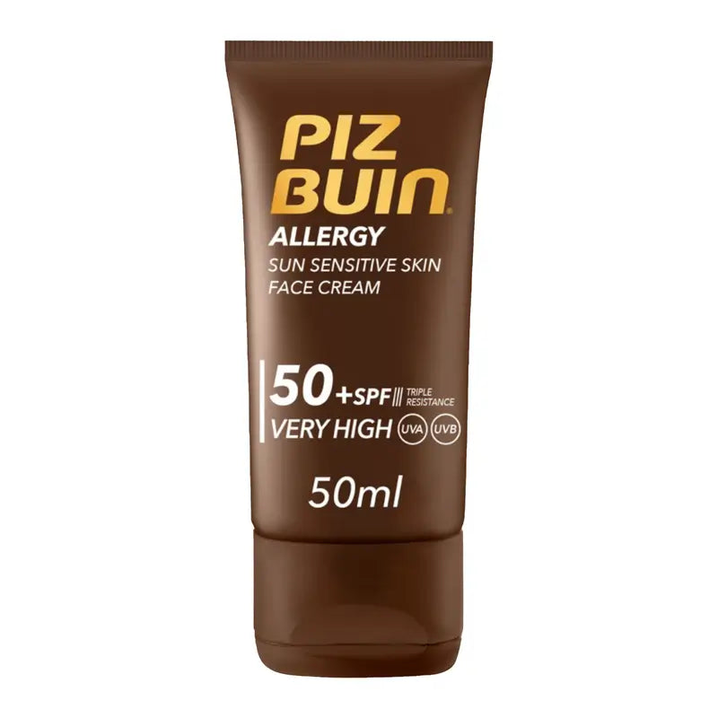 Piz Buin Allergy Opaľovací krém na tvár SPF 50 pre citlivú pleť, 50 ml