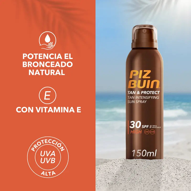 Piz Buin Tan & Protect opaľovací sprej na zintenzívnenie opálenia SPF 30, 150 ml