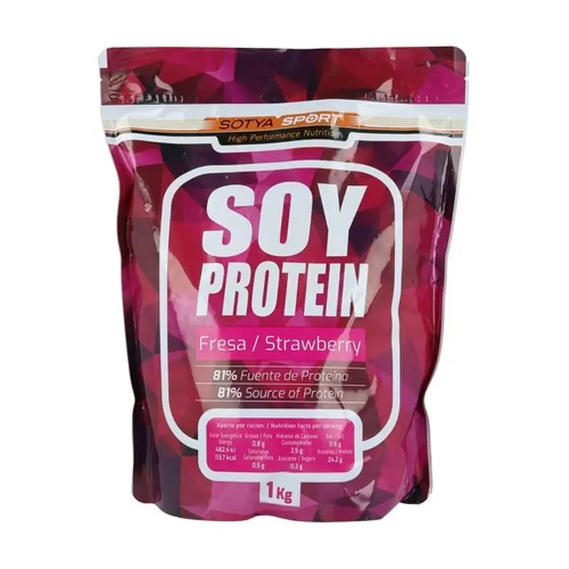 Plantapol Protein Mega Soya – sójový proteín s príchuťou smotany a jahôd, 1 kg.