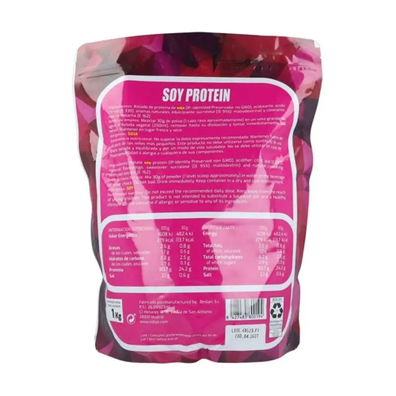 Plantapol Protein Mega Soya – sójový proteín s príchuťou smotany a jahôd, 1 kg.
