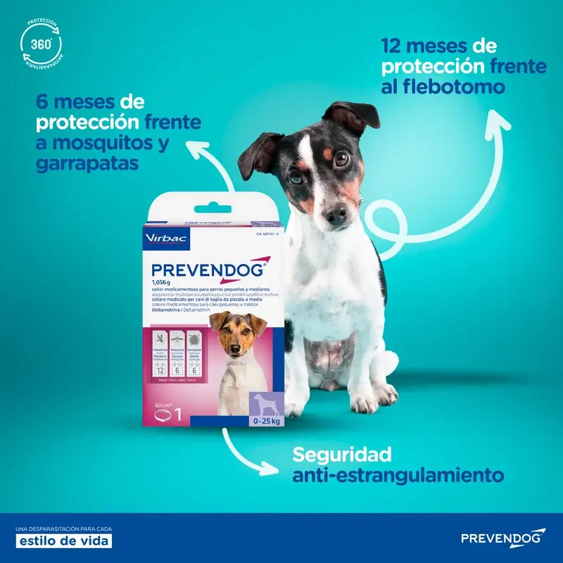 Virbac Prevendog – obojok proti parazitom, 60 cm, 2 kusy