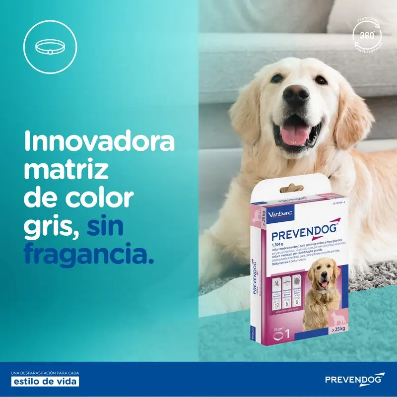 Virbac Prevendog – obojok proti parazitom, 60 cm, 2 kusy