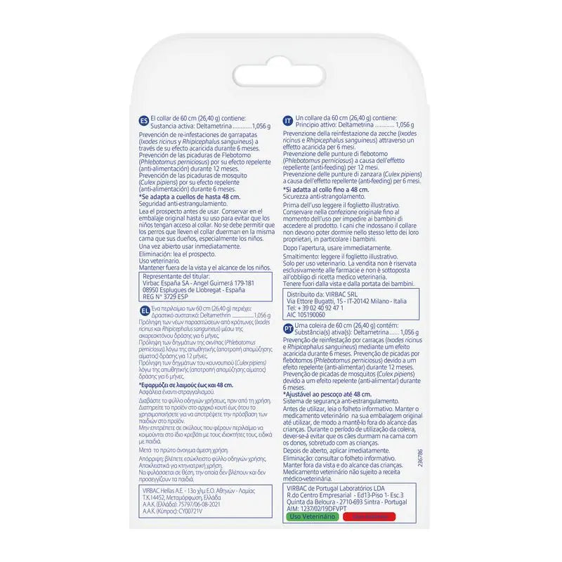 Virbac Prevendog – obojok proti parazitom, 60 cm, 2 kusy