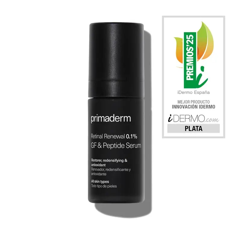 Primaderm Retinal Renewal 0,1 % sérum s rastovým faktorom a peptidmi, 30 ml
