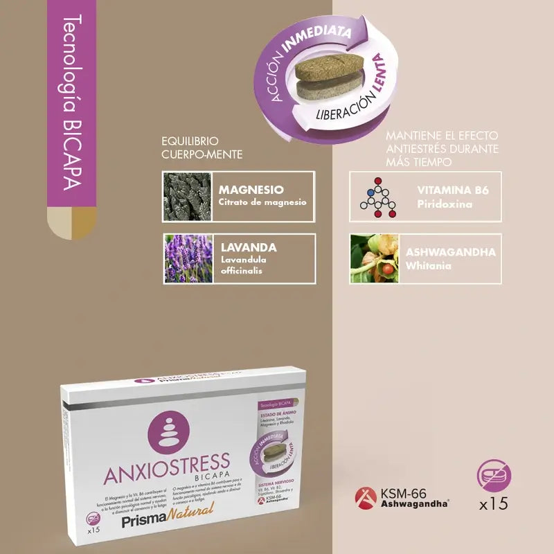 Prisma Natural Anxio-Stress Bicapa, 15 tabliet