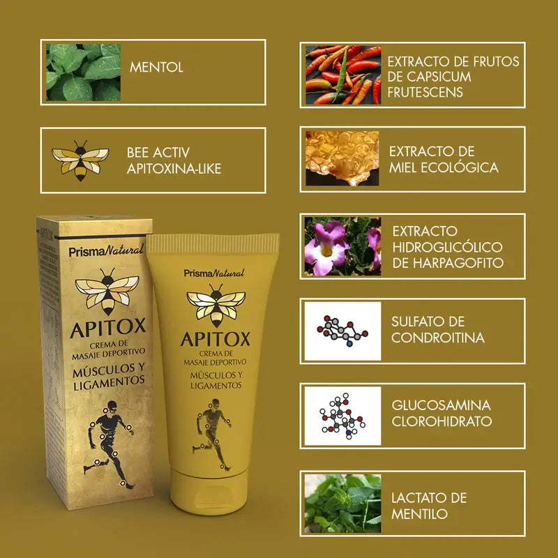 Apitox Športový masážny krém na svaly a šľachy, 60 ml