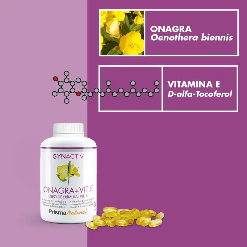 Prisma Natural Gynactiv Pupalkový olej + vitamín E, 60 kapsúl