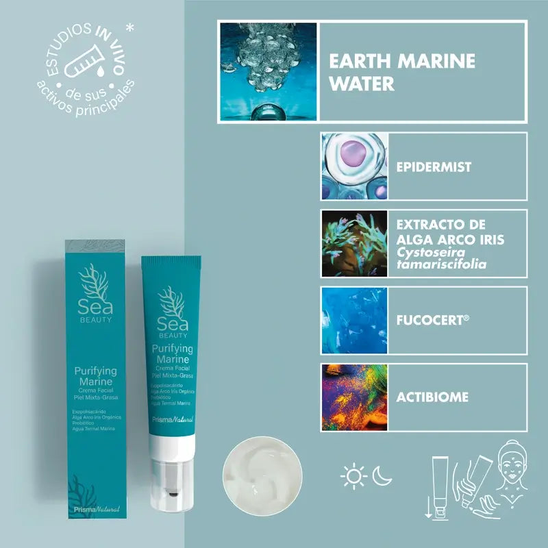 Prisma Natural Sea Beauty Čistiaca morská emulzia na tvár pre zmiešanú pleť, 50 ml