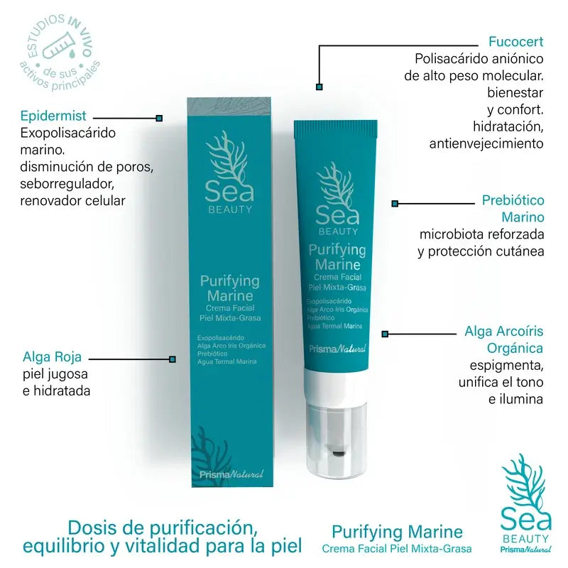 Prisma Natural Sea Beauty Čistiaca morská emulzia na tvár pre zmiešanú pleť, 50 ml