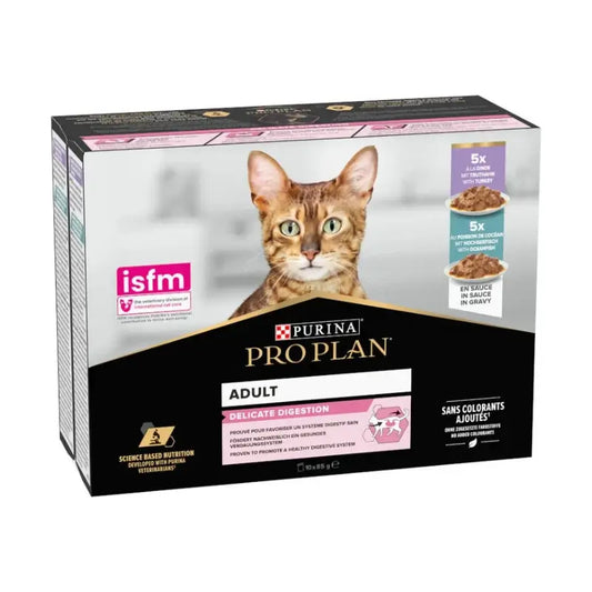 Pro Plan Feline Multi vrecúško Delicate – ryba a morka, 10 × 85 g