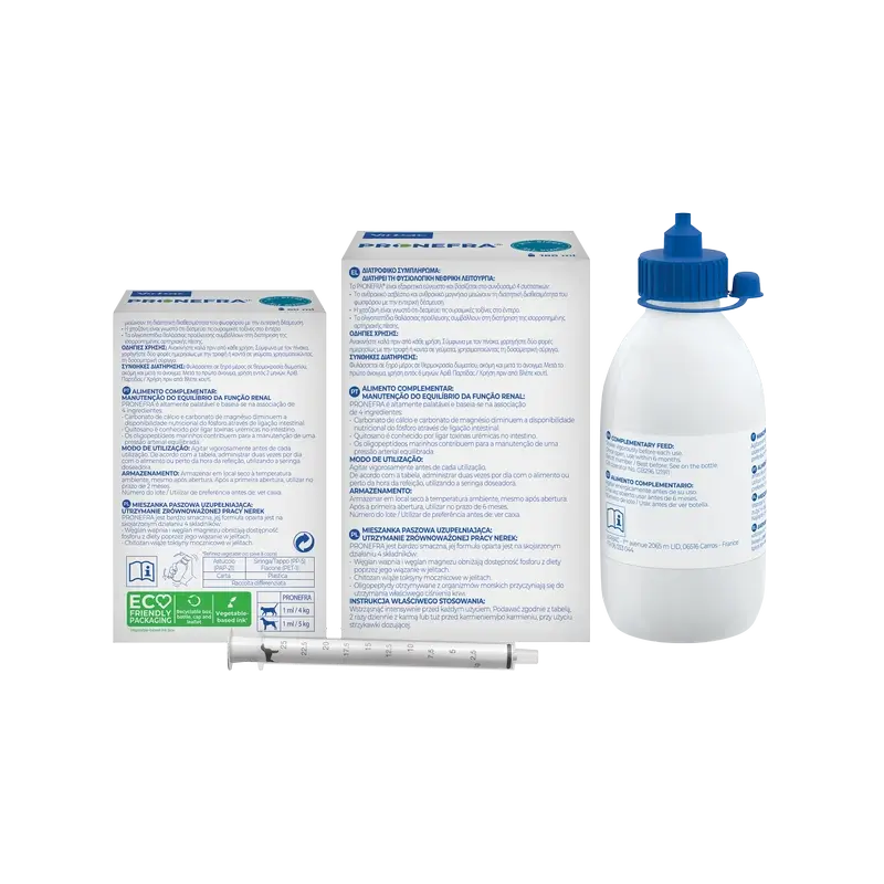 Virbac Pronefra – doplnok stravy na podporu funkcie obličiek pre psov a mačky, 180 ml