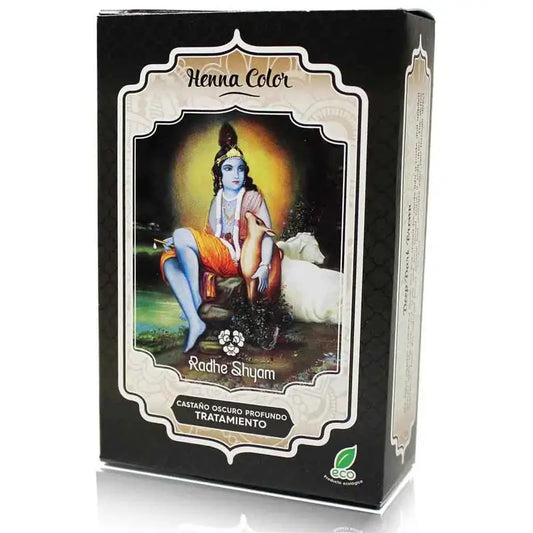 Radhe Shyam Henna – prášok v odtieni hlboká tmavohnedá, 100 g